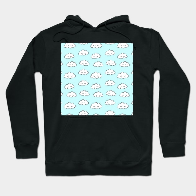 Clouds dreaming in blue with closed eyes and eyelashes Hoodie by bigmoments